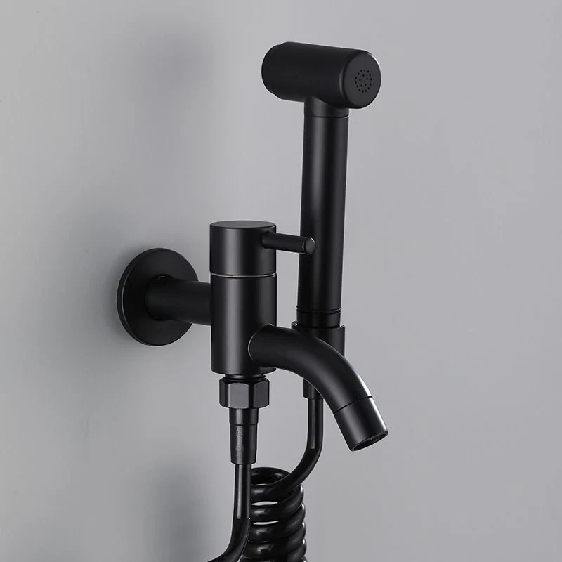 Brass Black Bidet Hand Held Sprayer with Hot and Cold Mixing Valve