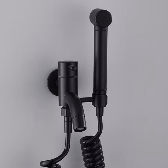 뜨거운 것과 찬 섞는 벨브를 가진 금관 악기 까만 비데 휴대용 스프레이어